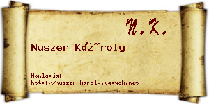 Nuszer Károly névjegykártya