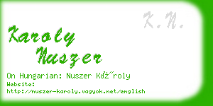 karoly nuszer business card